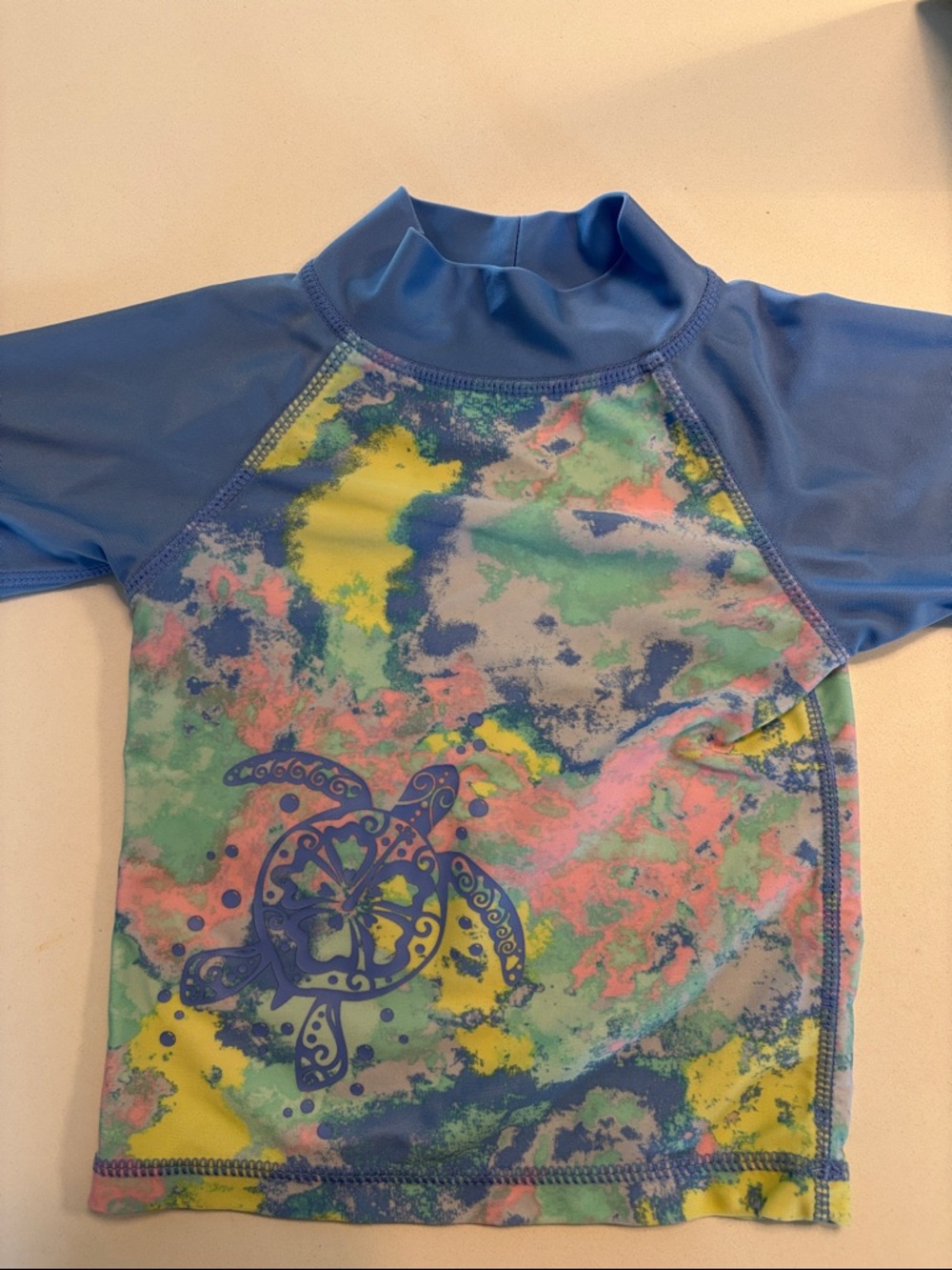 Kids UV Skinz Tie Dye Sea Turtle Rash Guard Swim Top
